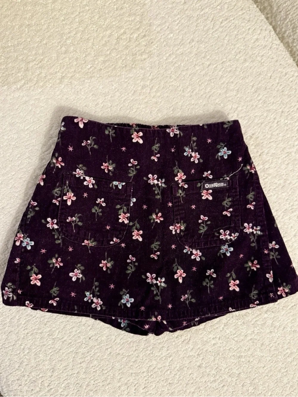 Vintage OshKosh Toddler Floral Corduroy Skort | Shorts Skirt | 90s Kidswear, 2T
